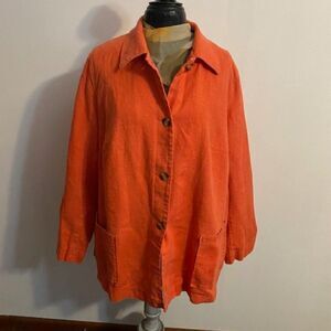 Harve Bernard Orange Linen Blazer, size 18WT